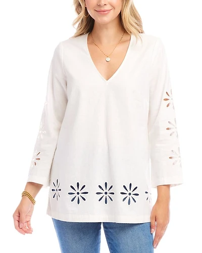 Floral Cutout Top
