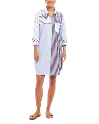 Mixed Stripe Shirtdress