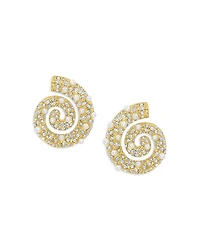 Jackie Mack Designs Pave & Imitation Pearl Swirl Drop Earrings
