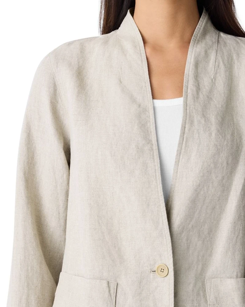 Linen High Collar Jacket