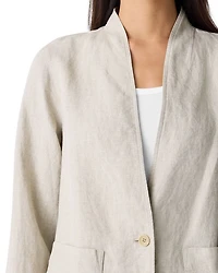 Linen High Collar Jacket