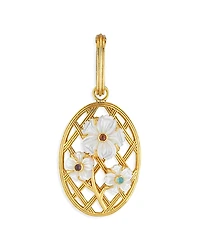 Capucine De Wulf Villandry Dyed Jade & Mother Of Pearl Flower Lattice Pendant
