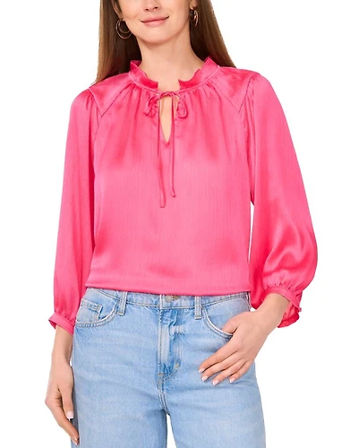 Split Neck Peasant Blouse