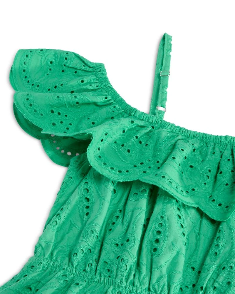 Girls' Off-Shoulder Eyelet Scalloped Dress, Little Kid, Big Kid - Exclusive.