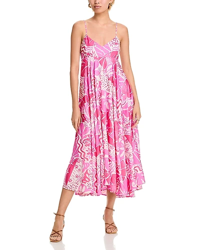 Aqua V Neck Midi Dress - Exclusive