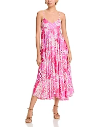 Aqua V Neck Midi Dress - Exclusive