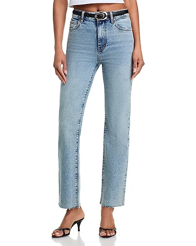 Frame The Ruler Crop High Rise Straight Jeans