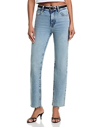 Frame The Ruler Crop High Rise Straight Jeans