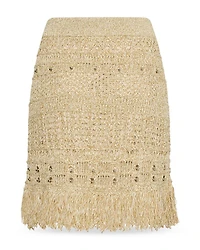 Beaded Fringe Hem Knit Skirt
