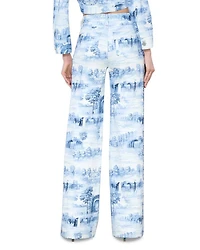 Weezy Printed High Rise Wide Leg Jeans Chateau