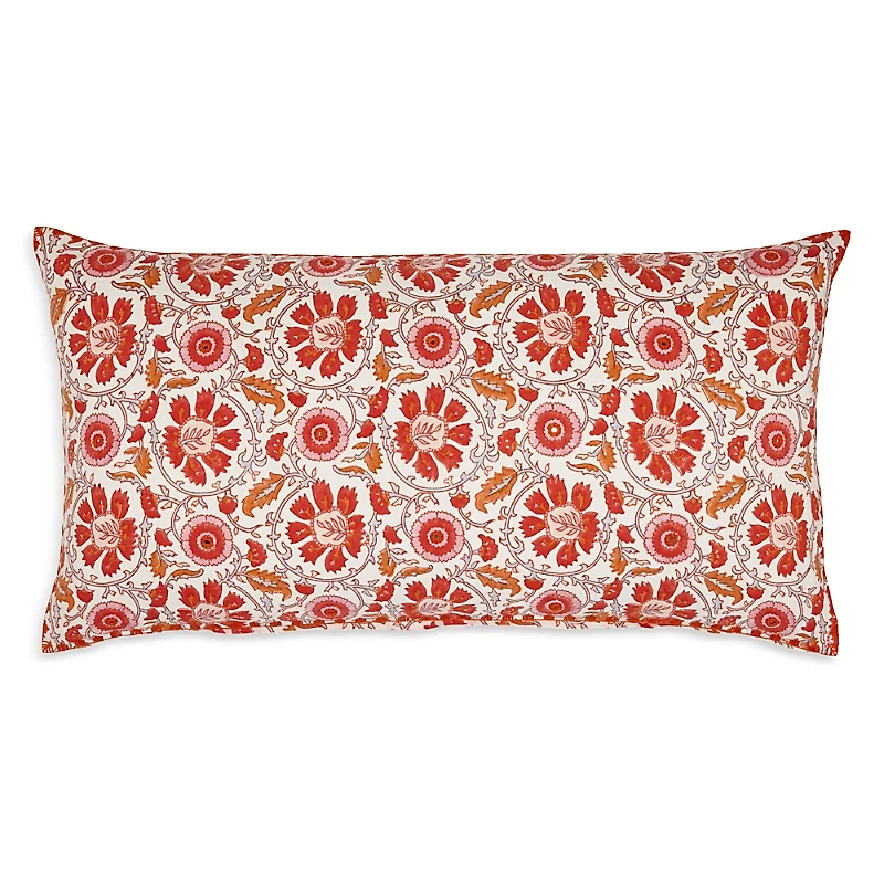 John Robshaw Yavi Coral Bolster Pillow with Insert