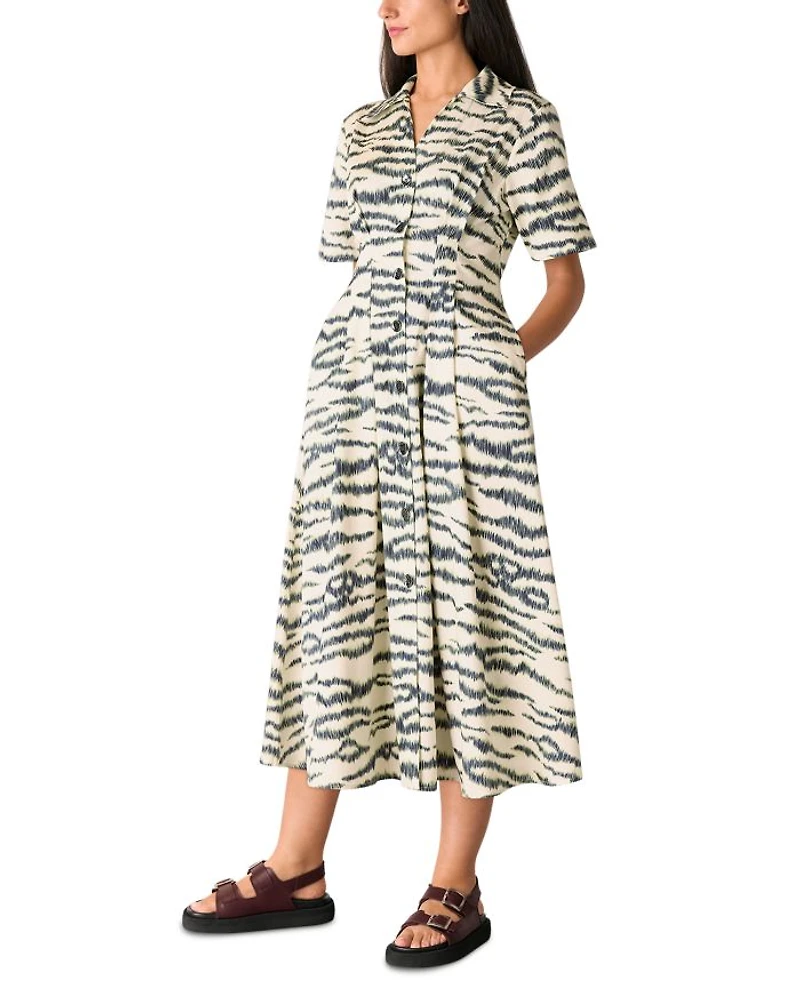 Feathered Tiger Midi Dress
