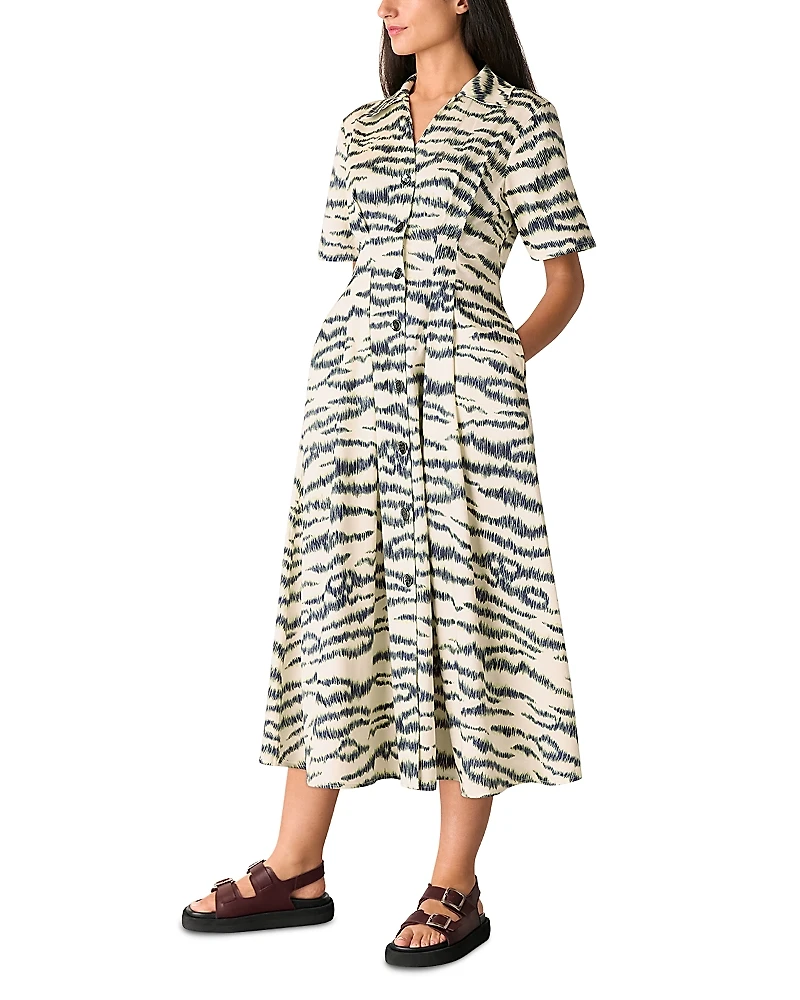 Whistles Feathered Tiger Midi Dress