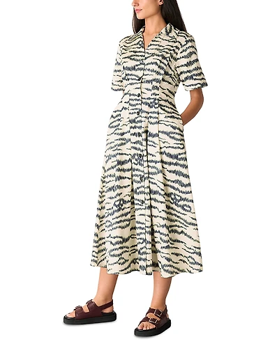 Whistles Feathered Tiger Midi Dress