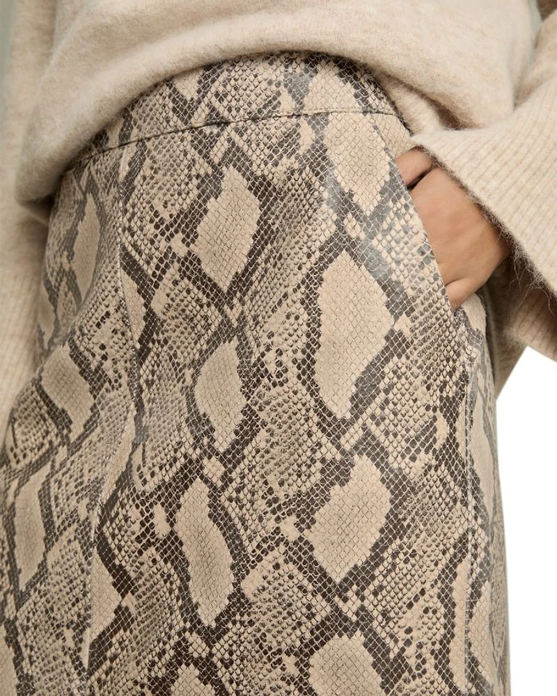 Missa Snake Leather Pencil Skirt