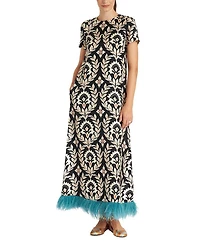 Swing Dress with Feathers