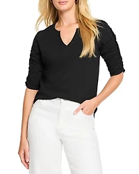 Ruched Elbow Sleeve Top
