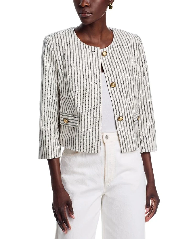 Button Front Cropped Jacket