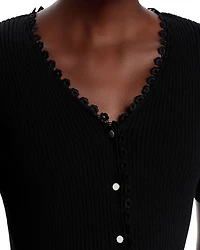 Rib Knit Button Front Sweater
