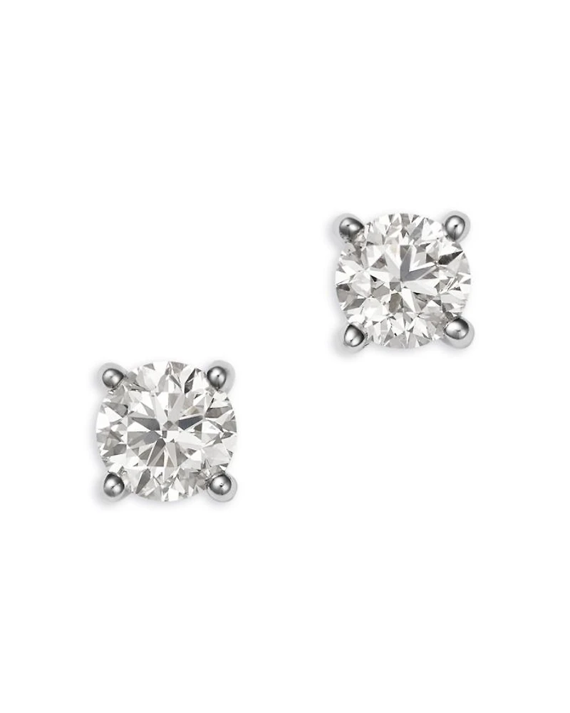 Diamond Certified Solitaire Studs 14K White Gold, 1.0 tcw, 1.50 and 2.0 tcw