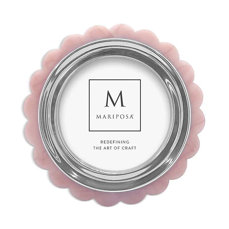 Mariposa Pink Acrylic Scallop Round Frame, 6 Round