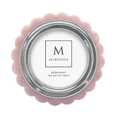 Mariposa Pink Acrylic Scallop Round Frame, 6 Round