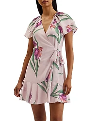 Ted Baker Angel Sleeve Wrap Mini Dress