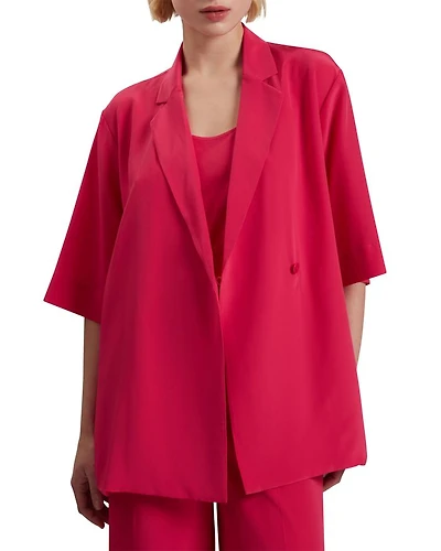 Carloe Silk Short Sleeve Blazer