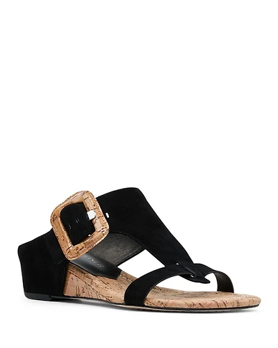 Women's Slip On Buckled Wedge Sandals