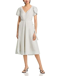 3.1 Phillip Lim Soft Tulip Sleeve V Neck Dress