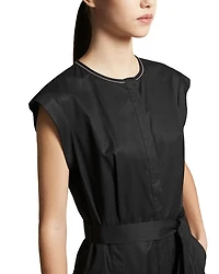 Belted Cap Sleeve Midi Dress