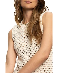 Open Stitch Shell Palm Sweater