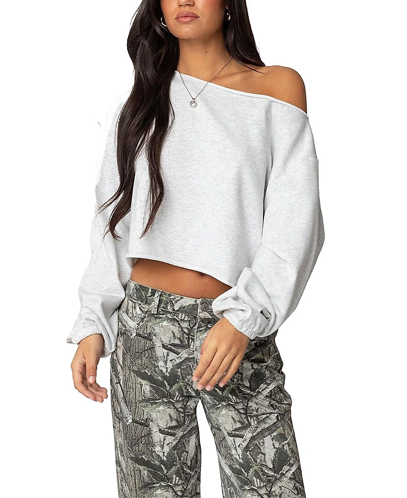Edikted Aveline Off Shoulder Light Sweatshirt