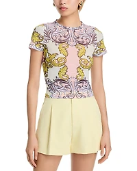 Alice and Olivia Tess Crewneck Mesh Tee