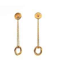 Trinity Diamond Drop Earrings 18K Tricolor Gold