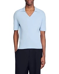 Rib Knit Polo Shirt