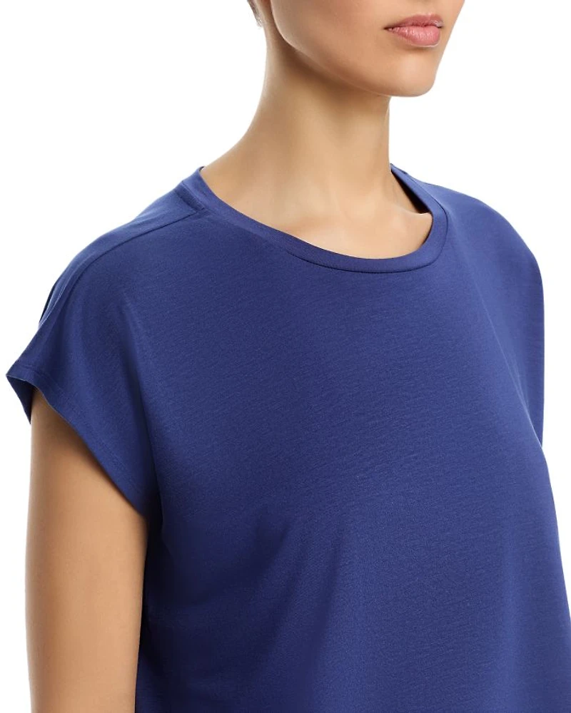Fine Stretch Jersey Knit Boxy Tee
