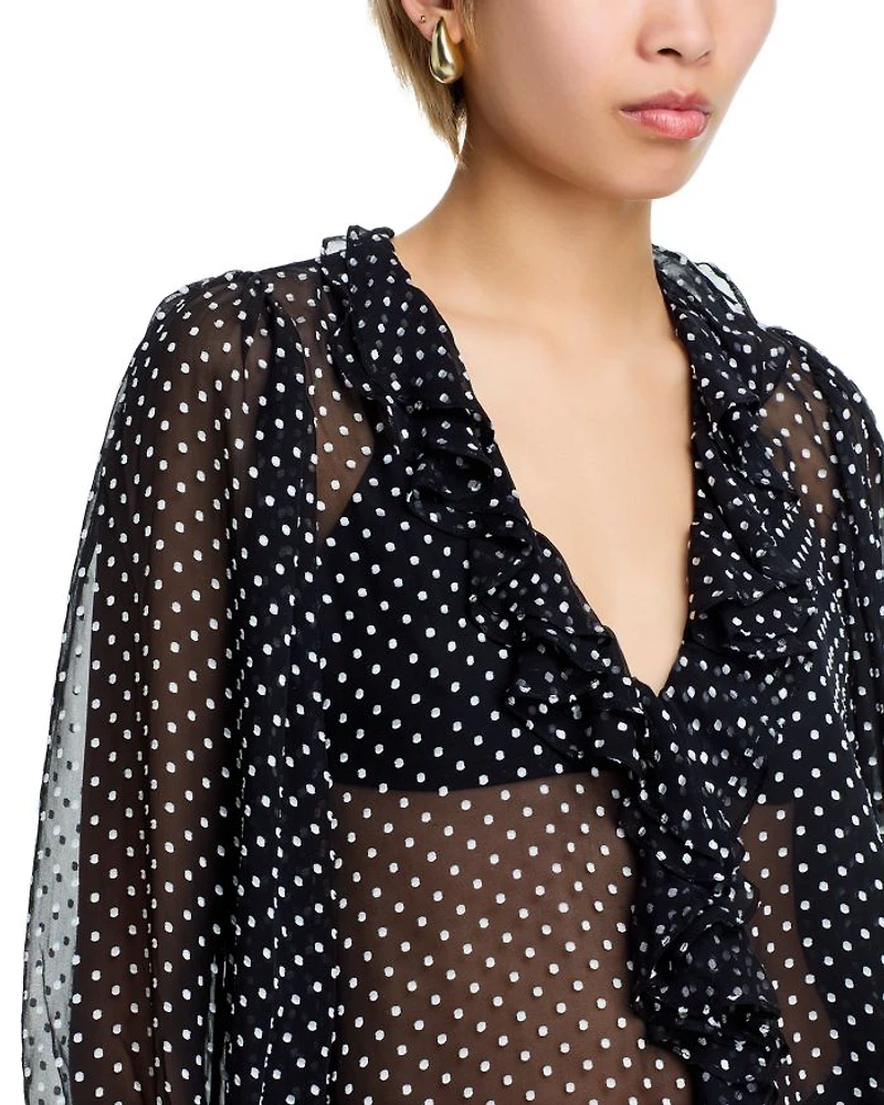 Betsie Polka Dot Print Top