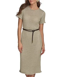 Cord Belt Sweater Dress
