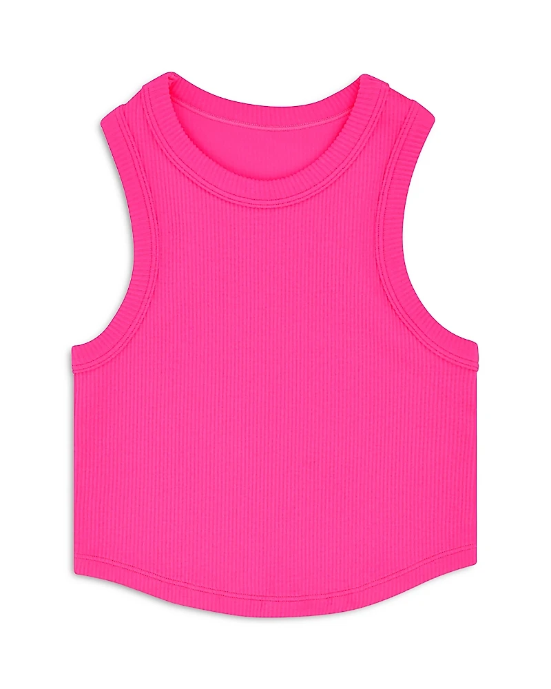 Iscream Girls' Cropped Ribbed Racerback Tank Top Bundle, Pack of 3 - Little Kid