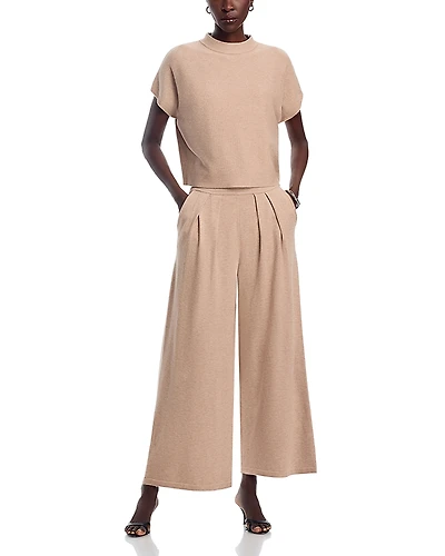 Sioni Short Sleeve Sweater Top & Pleated Waist Pants