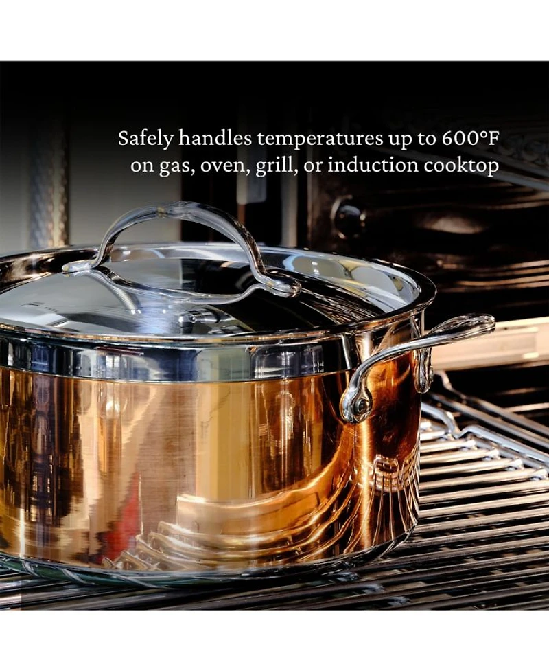 CopperBond® 6.0qt Induction Copper Stockpot with Lid