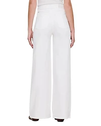 Hepburn High Rise Wide Leg Jeans White Pintuck