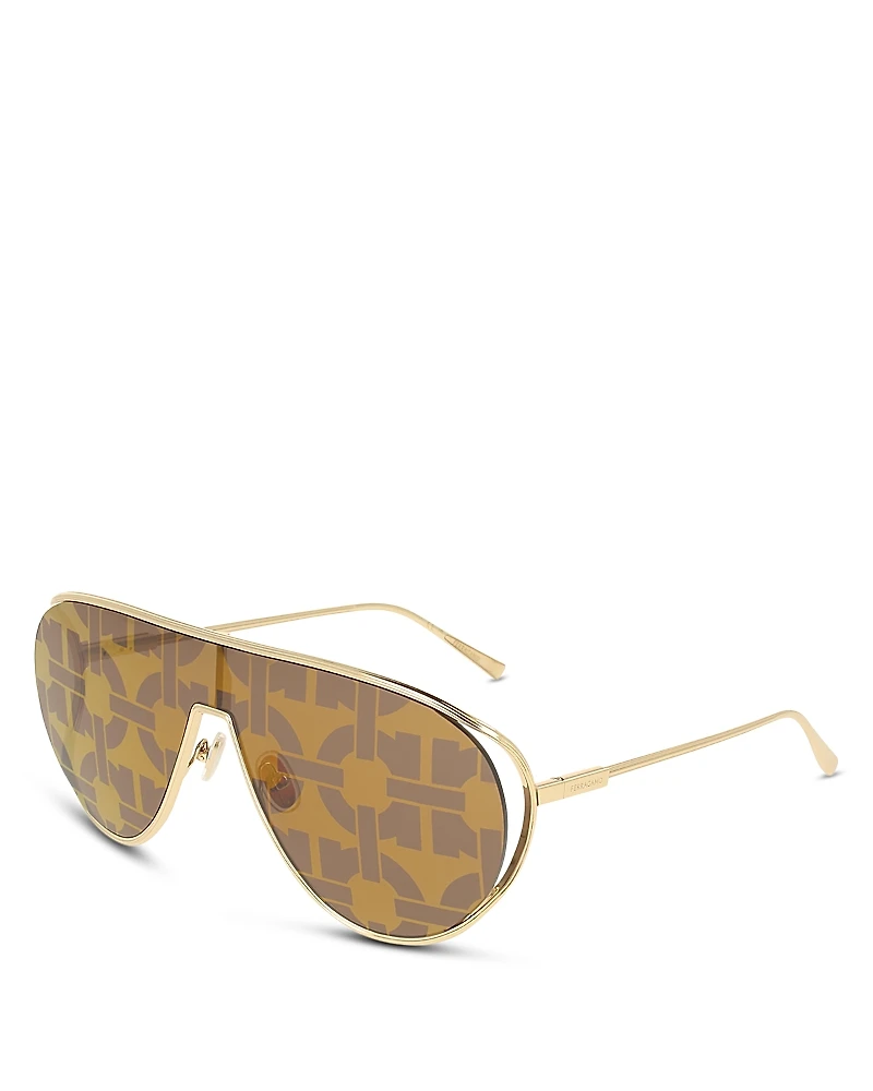 Ferragamo Gancini Lens Shield Sunglasses, 63mm