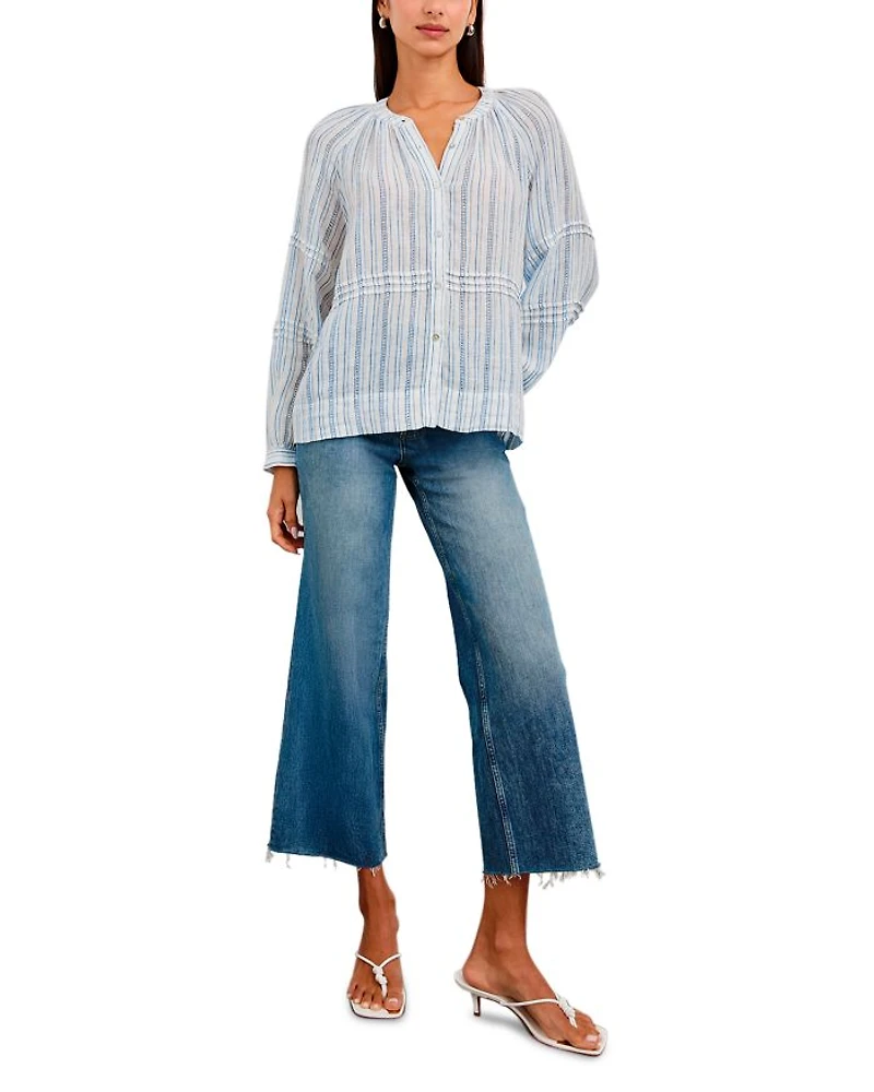 Frances Relaxed Fit Linen Peasant Top
