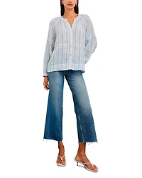 Frances Relaxed Fit Linen Peasant Top