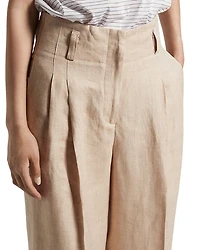 Pleated Straight Leg Trousers
