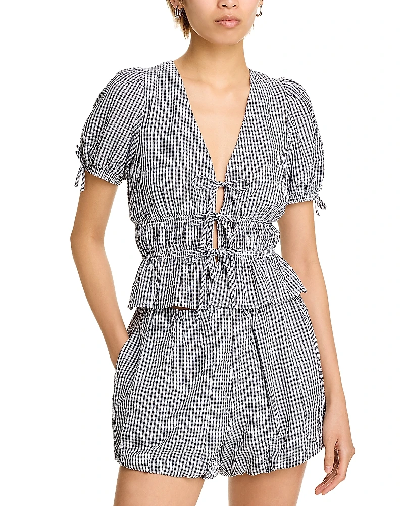 Wayf Nina Tie Front Top