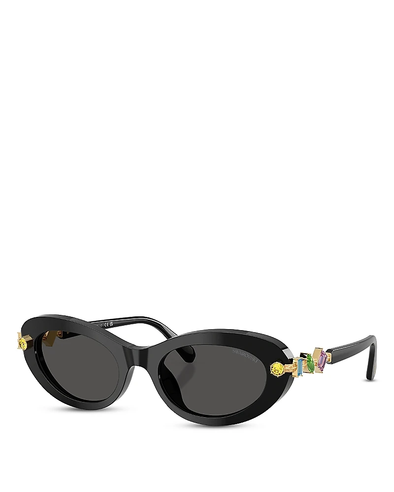 Swarovski Oval Sunglasses, 53mm