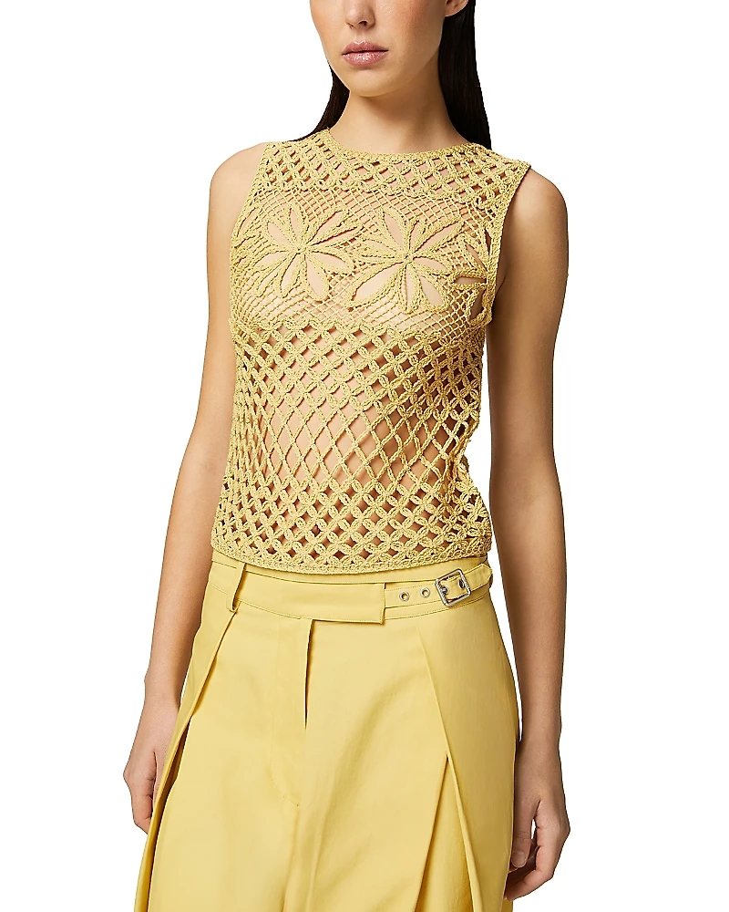 Pinko Gonzano Floral Crochet Top